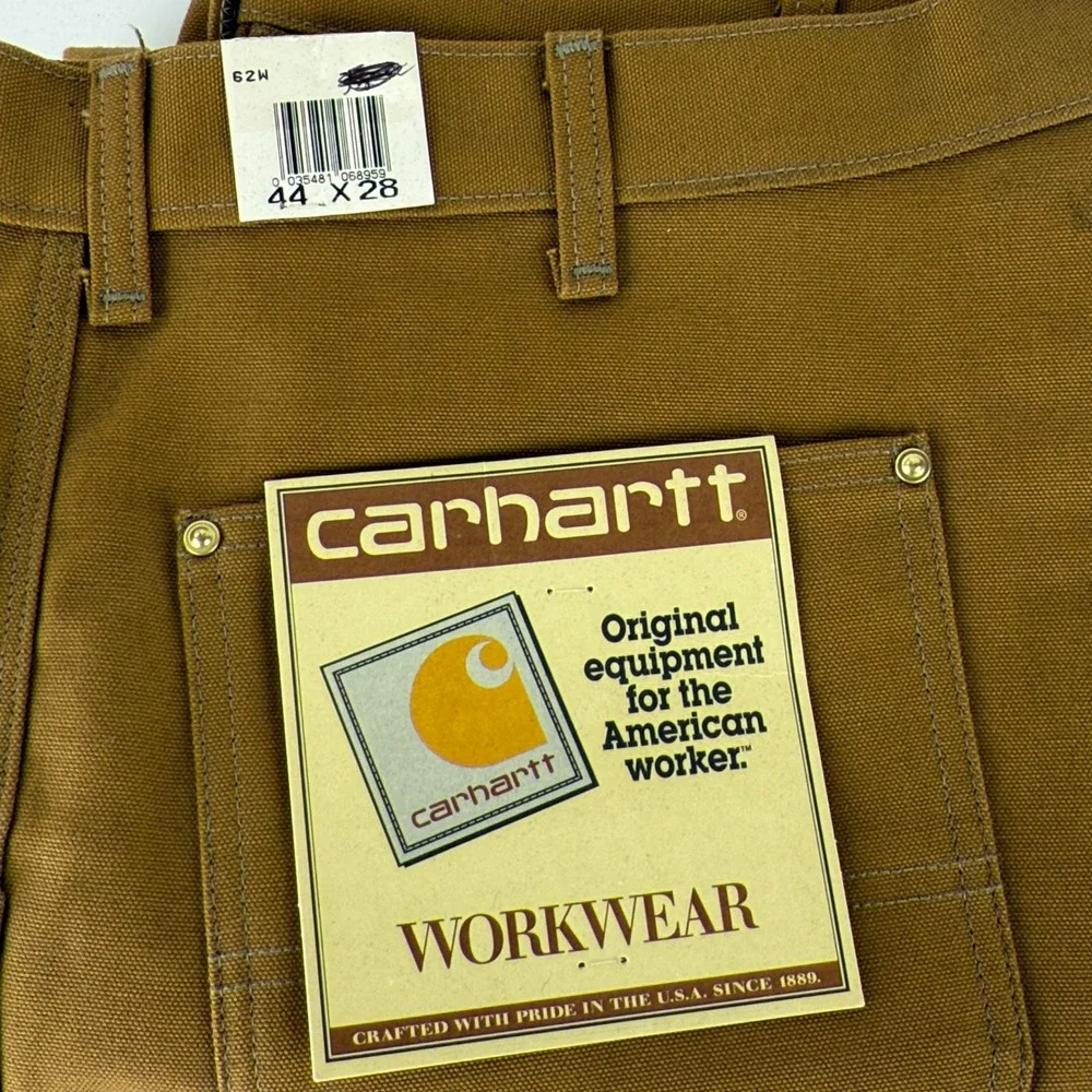 Carhartt 62W Double‎ Front Work Dungaree Brown Duck Pants 44x28 USA NWT NOS